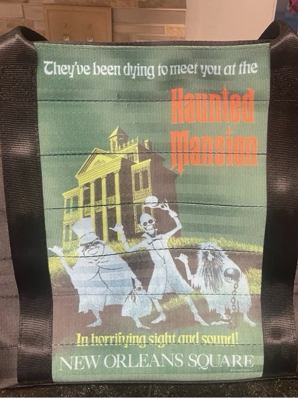 Haunted Mansion Tote Bag in Green with Orange Accents New Orleans Square NEW